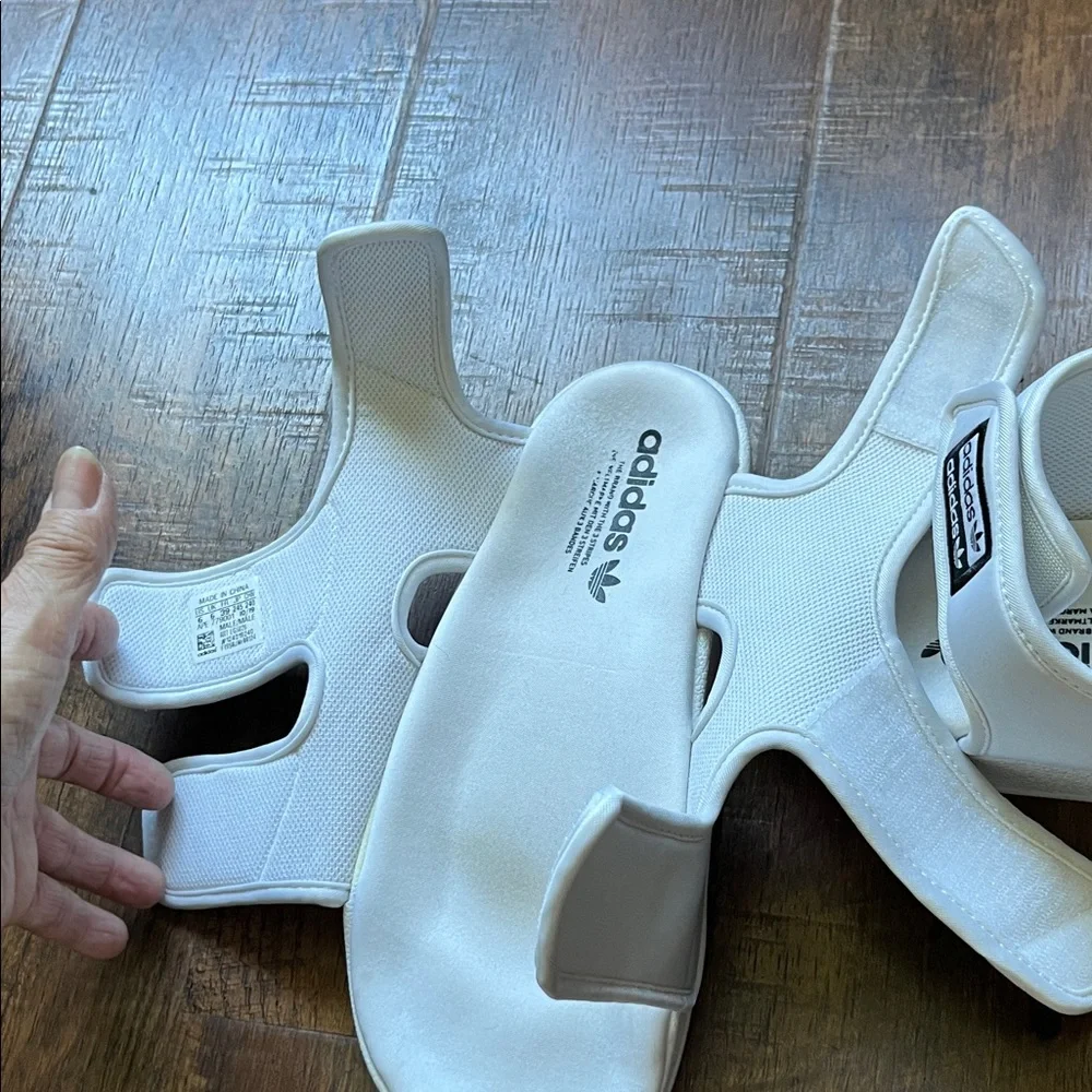 Adidas White Velcro Sandals for Men
